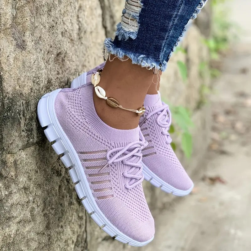 Women's Breathable Fly Woven Casual Sneakers