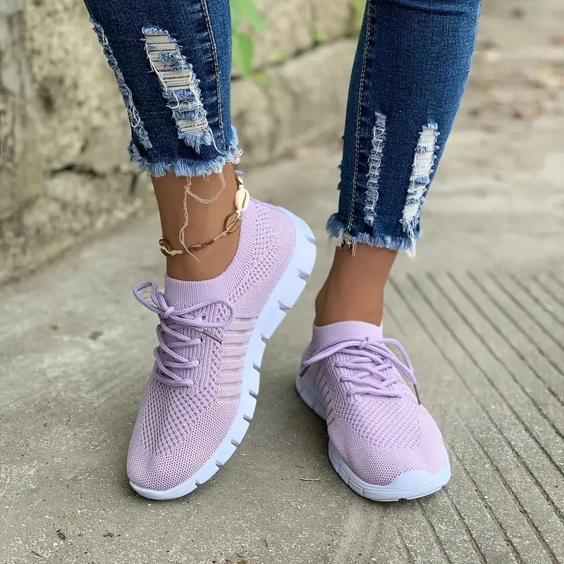 Women's Breathable Fly Woven Casual Sneakers